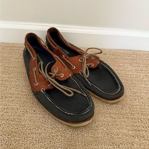 Sperry Men's Brown and Black Boat Shoes - Picture 1 of 6